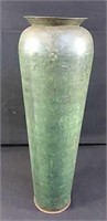 Green Metal floor vase 26"H