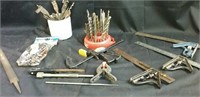 Drill bits, wood bits, tie-downs, and others