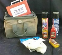 Roadside breakdown kit and auto cleaning items