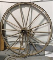 Antique Wagon Wheel With Light -48" Across