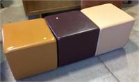 3 Faux Leather Footstools 17x17x16"h each