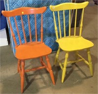 2 Solid Wood Chairs - one needs some repair