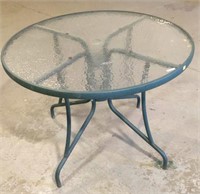 Glass top patio table 40" Across x 30"H
