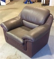 Brown Leather Armchair 44"w Repair to Arm