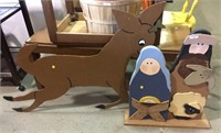 2 Wooden Christmas Lawn Ornaments