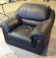 Black Leather Armchair 44"W - matches lot 5