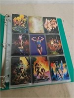Collectible trading cards in binder