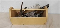 Carpenter's tool box with tools