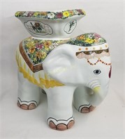 Decorative Ceramic Elephant Table Painted Décor
