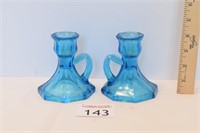 Beautiful Blue Candle Holders