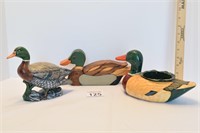 3 Duck Figurines