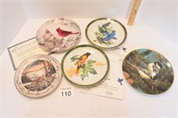5 Bird Commemorative Plates