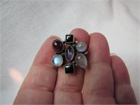 Beautiful Vtg Sterling Silver Chunky Ring Sz 7&1/2