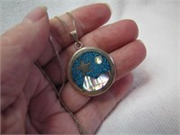 Vintage Taxco Mexico Pendant on 925 Italy Chain