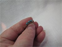Dainty Turquoise Sterling Ring Size 5&3/4