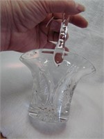 Ornate Cut Glass Basket 7&1/4"