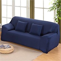 High Elastic Anti-Mite 3-Seat Sofa Cover, Navy