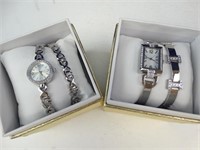 (2) Ladies Dress Watches with Matching Bracelets