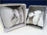 (2) Ladies Dress Watches with Matching Bracelets