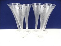 (6) Etched Champagne Flute