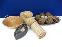 Wood Box, Decorative Baskets, Mat & Morer