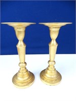 Two Tall Gold Color Candle Stick Holders