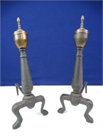 Pair of Vintage Fireplace Cast Andirons