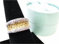 Yellow Sapphhire and Diamondlike Stone Ring