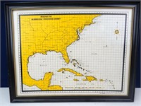 Vintage Magnetic Hurricane Tracking Chart