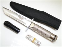 9" K-bar Style Knife with Survival Kit