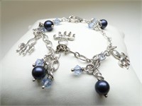 925 Silver Charm & Bead Bracelet