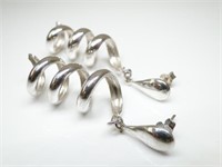 925 Silver Spiral Dangle Earrings