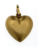 14kt Gold Matte Finished Heart Pendant