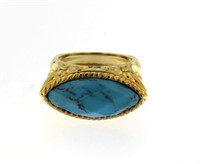 Genuine 6.50 ct Fancy Marquise Turquoise Ring