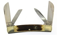 Hen & Rooster Stag Handle 4 Blade Congress