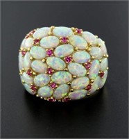 Genuine 3.00 ct Opal & Tourmaline Estate Ring