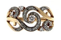 14kt Rose Gold Diamond Designer Ring