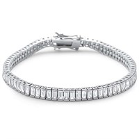 Elegant 16.00 ct White Topaz Baguette Bracelet