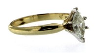 14kt Gold 1/2 ct Marquise Cut Diamond Solitaire