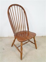 Vintage Wood Dining Chair Turned Legs