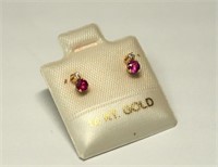 $160 14K Ruby Diamond Earrings