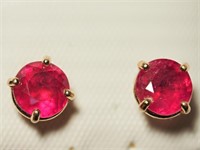 $800. 14KT Gold Rubie Earrings