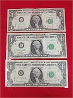 Three Joseph Barr $1 Notes