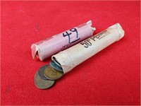 Two Rolls of Wheat Pennies