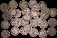 Barber Silver Dimes x 31