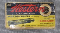 vintage western box of 38-55 19rds 1pc brass
