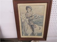 x2 vintage prints, Buffalo Bill & winchester adver