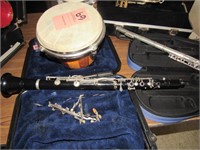Clarinet, Flute, Trumpet, Bongo Drums