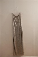 Lauren Evening Silver Sequin Gown