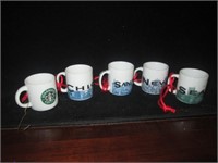 5 Starbucks Christmas Travel Mugs Ornaments